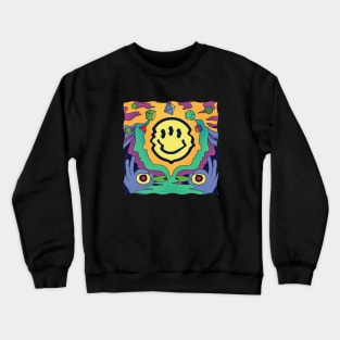 Three eyed smiley - square Crewneck Sweatshirt